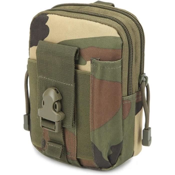 Sac Tactique EDC Molle – 16x12x5 Cm, Kaki, 2 Compartiments, 800D Oxford