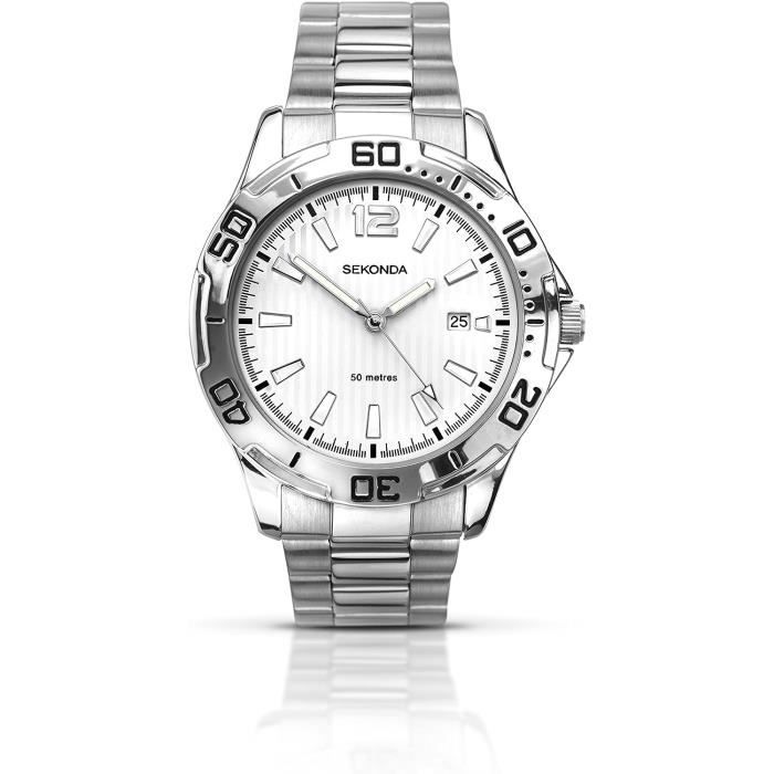 Rga3029-Ybb Montre Analogique À Quartz Avec Boîtier En Acier Et Bracelet En Cuir Pour Homme