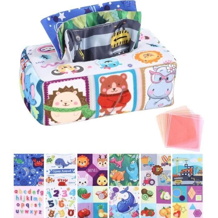 Jouet Bébé 6 Mois – Boîte à Mouchoirs Sensorielle Montessori – 8 Foulards + Papiers Froissés – Développement Motricité - 7