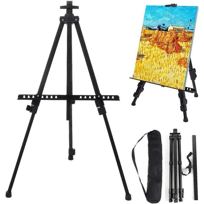 Biscottini Chevalet Peinture En Fer Forgé L53xPR96xH150 Cm - Trépied Stable Pour Toiles