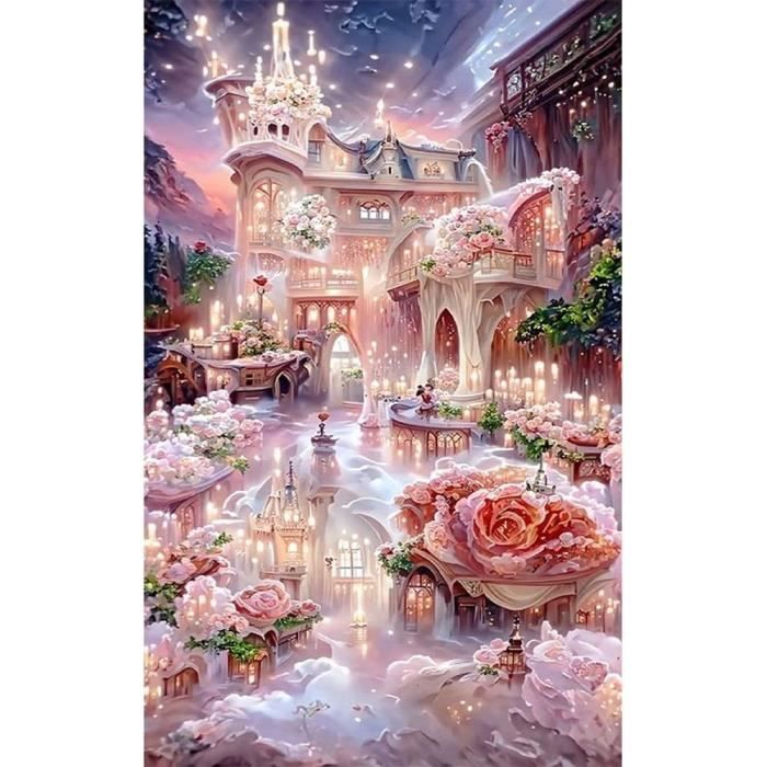 Diamond Painting « Bicyclette Fleurie » 40x50 Cm - Kit Complet 5D Avec Strass, Toile HD - Loisir Créatif Adulte