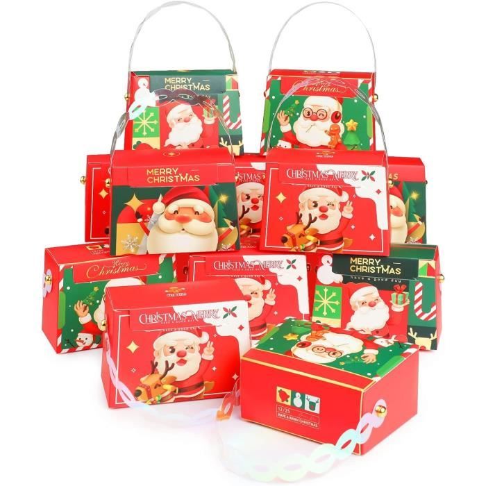 Boites Cadeau Noël, 24 Pcs Boîtes En Papier De Bonbons, Sachet