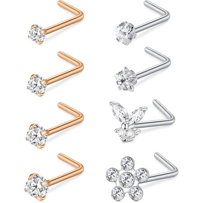 Bague de nez de bague de nez de 16 à 24 pièces pour femmes 20g Anneaux