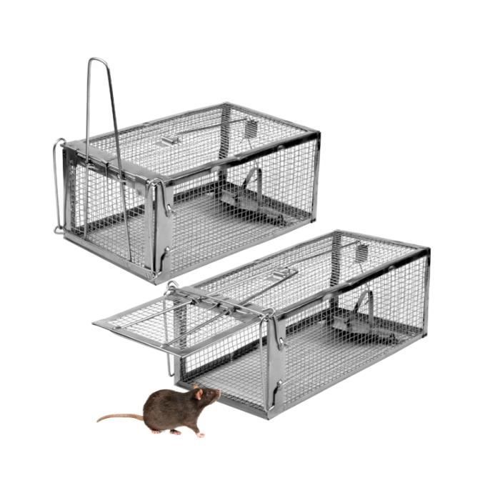 Piege a Rat Cage Attrape Rat 2 Pcs Cage de Capture pour Souris Loir Mulot Rongeurs - Cage Piege a Rat Réutilisable Un Usage