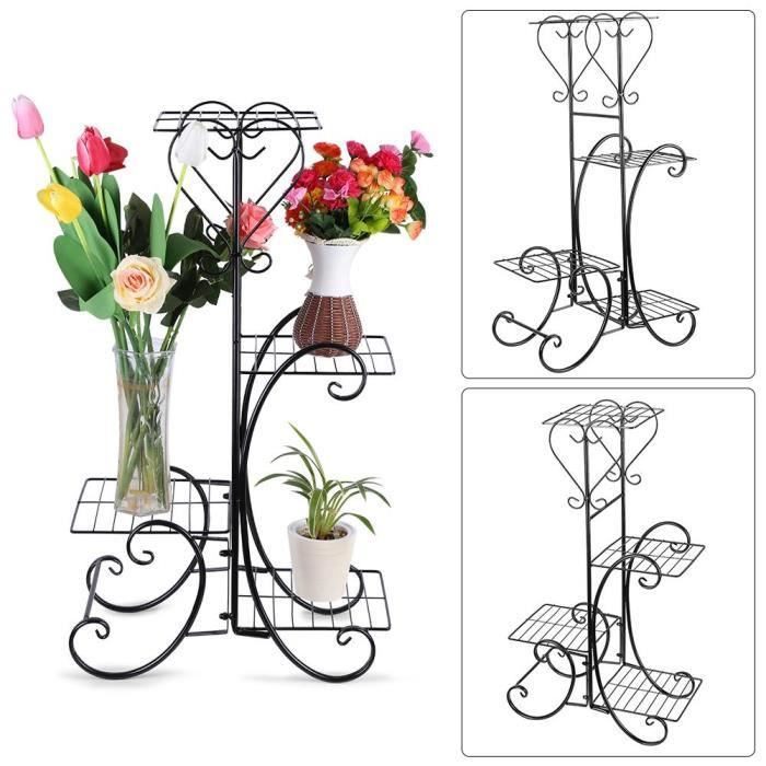 Plantes Fleurs Pots Étagère Support Porte Stand Métal Jardinière Jardin Décor