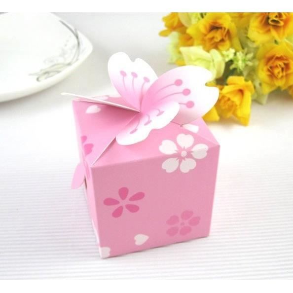 Boite A Dragees Fleur De Cerisier Lot De 10 Achat Vente Boite A Dragees Cdiscount