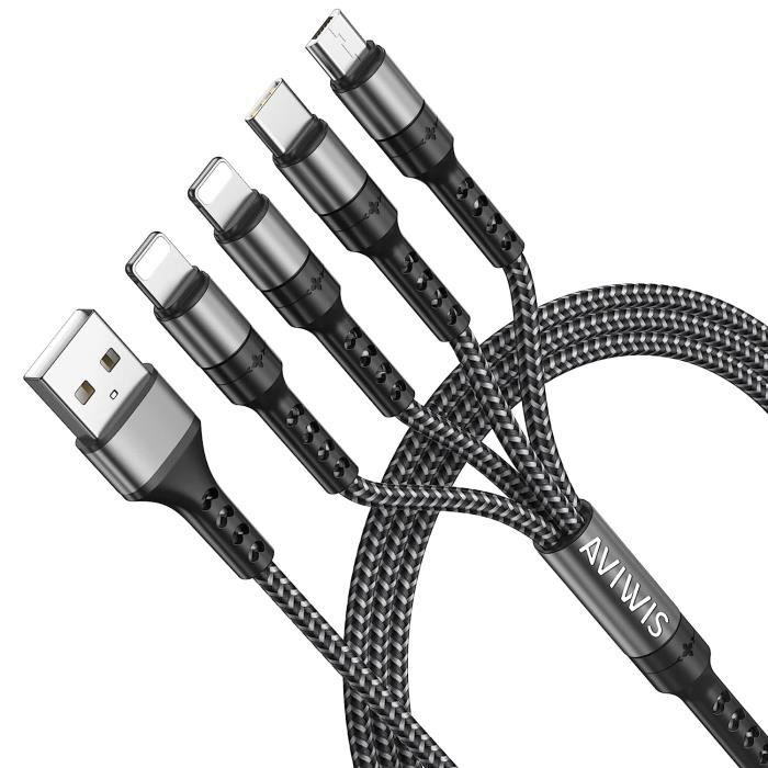 COMBO CABLE MICRO-USB 1M + CHARGEUR VOITURE 2 USB 12W NOIRS - JAYM