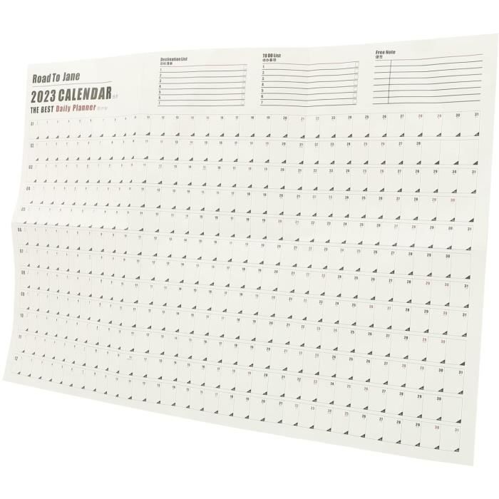 Calendrier mural à une page 2023 calendrier annuel calendrier à coller  calendrier affiche planificateur de maison calendrier cadeau pour le bureau  : : Fournitures de bureau