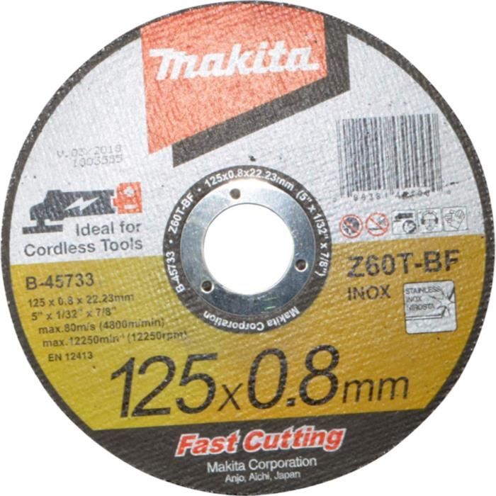50 Disques à Tronçonner Métal 125mm X 22,2 X 1,0 Mm - Coupe Acier INOX Fer - Meuleuse D'Angle