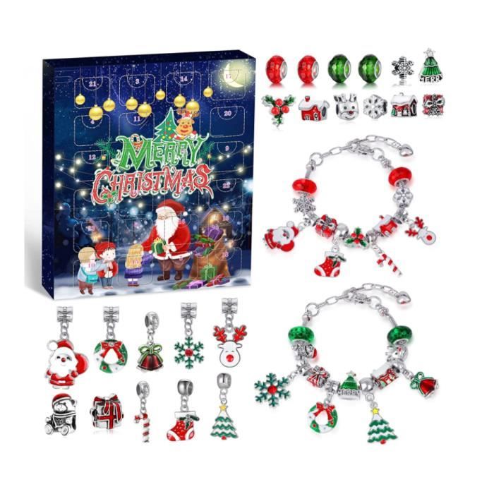 Calendrier De L'Avent Licorne 2025 – Kit Bracelets DIY 22 Perles, Bijoux Enfant 4-10 Ans