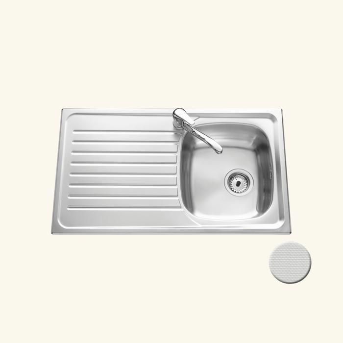 Évier inox nid dabeille SCALDIS 1 bac 1 égouttoir 500x860