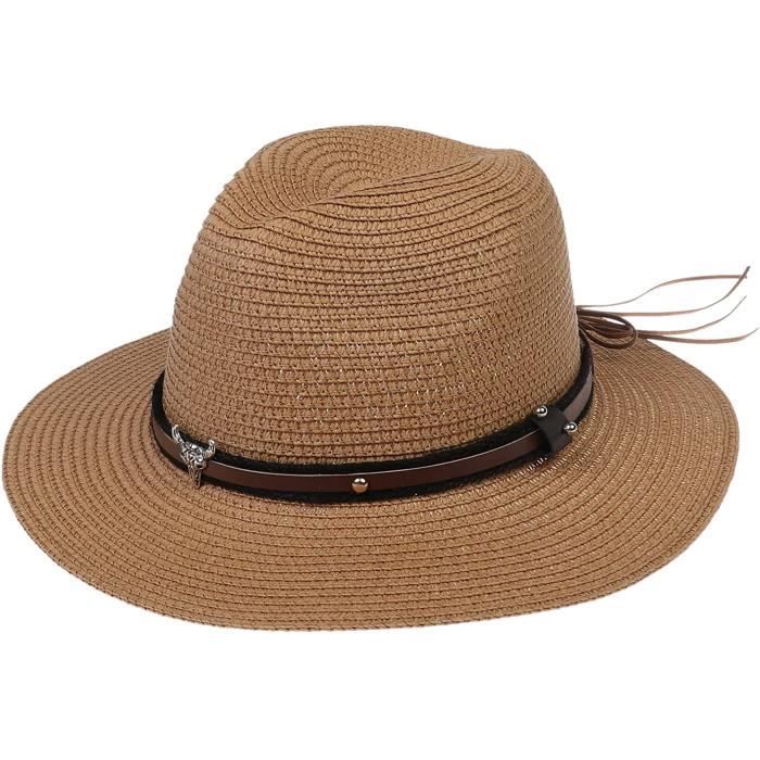 Chapeau De Paille Pliable Siggi Femme - Large Bord, UPF50, Mentonnière | Capeline été Plage Voyage
