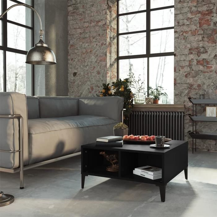 JILI* Table basse Design - Table à thé salon - Noir 60x60x30 cm Aggloméré [8925]