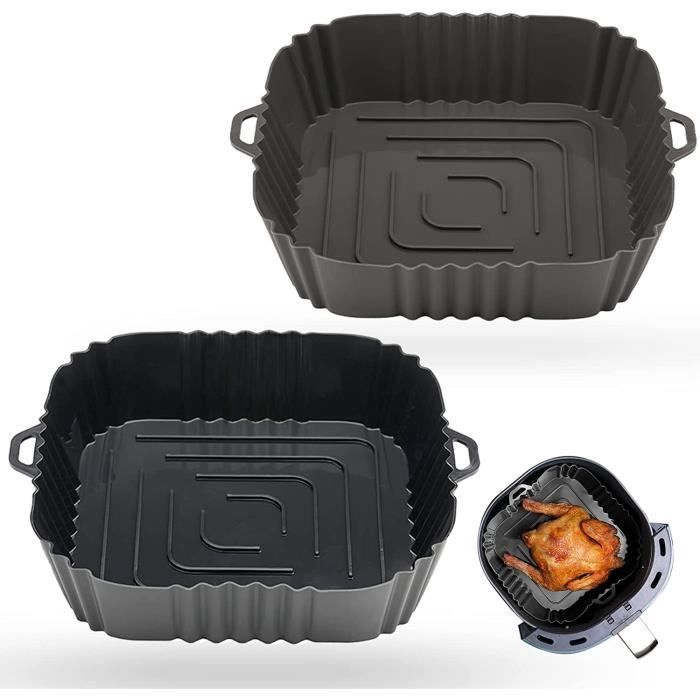 2pcs Accessoire Air Fryer - Pot en Silicone pour Friteuse à Air, Panier en  Silicone Réutilisable pour Airfryer, Micro Ondes, 18.5cm - Cdiscount Maison