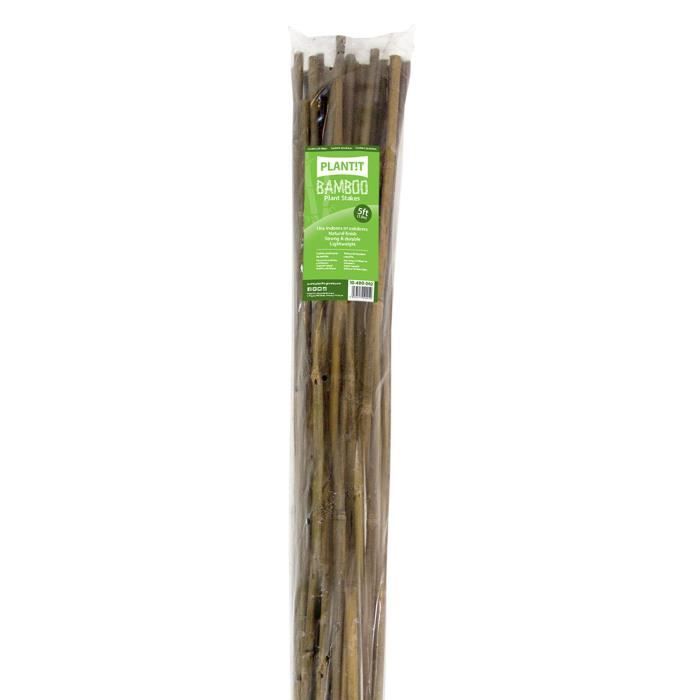 Tuteurs en bambou - Naturel - 150 cm - Pack de 25 - Pour plantes, fleurs et légumes