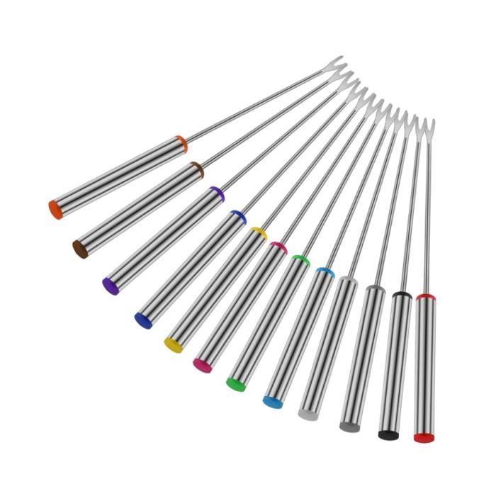 Fourchettes à fondue - Lot de 12 - Acier inoxydable - 241 cm - Poignée résistante à la chaleur