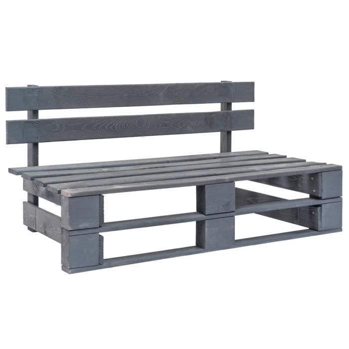 HOME-Market© NEU Banc palette de jardin Bois Gris BESTE -110 x 65 x 55 cmGris &5001