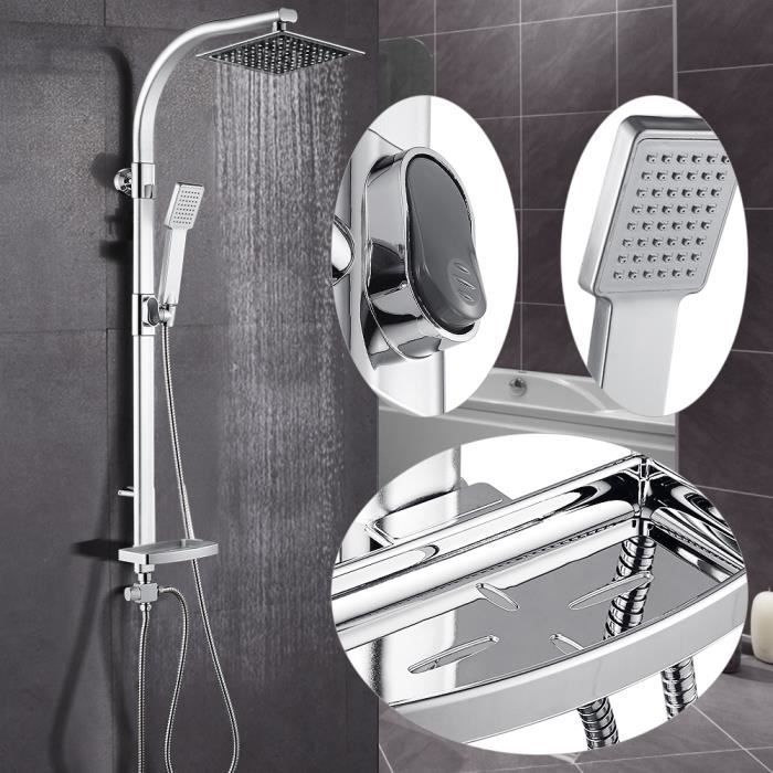 Système de douche acier inoxydable salle bain repose-savon robinetterie colonne 