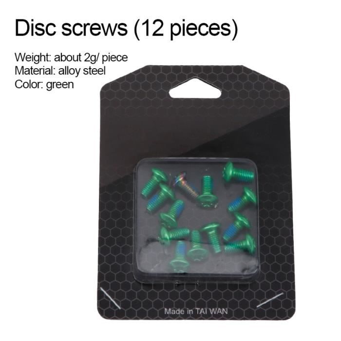 Vis De Frein à Disque Pour Vélo - Lot De 12 - M5 X 9 Mm - Acier Inox - Couleurs Au Choix