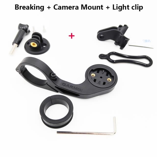 Support Pour Ordinateur De Vélo En Fibre De Carbone – Avec 2 Adaptateurs Et Support Lumière – Compatible Garmin Et Bryton