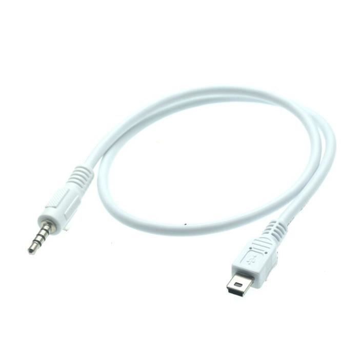 Câble de raccordement,Câble Mini USB B mâle vers Jack Aux,câble Audio à 5  broches de 50cm- mini to 3.5mm-50cm - Cdiscount Informatique