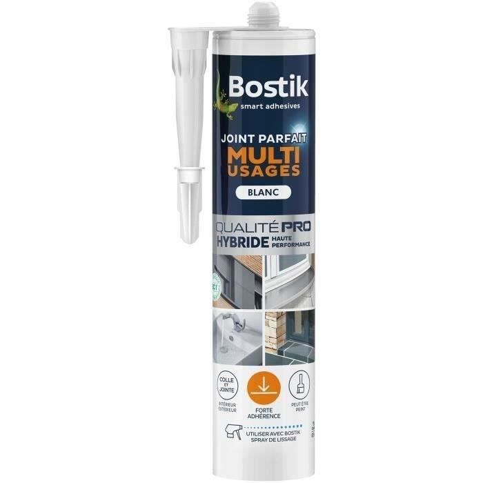 Mastic Etanchéité Joint Parfait BOSTIK Multi-Usages Blanc Forte Adhérence Intérieur et Extérieur - c