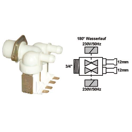 Electrovanne 2 voies BRANDT LV1482SX Accessoires d'appareils pour lave vaisselle