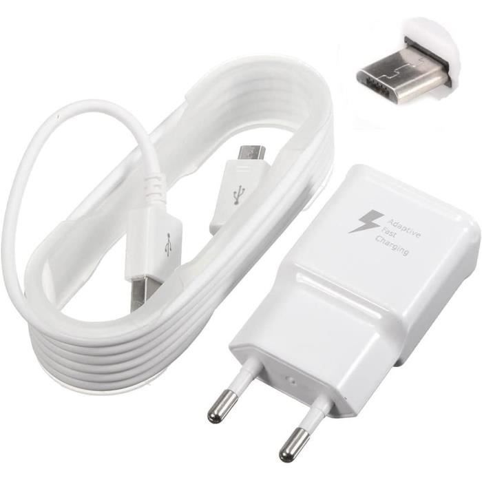 Super Pack caricatore + cavo per Wiko Jerry Fast Charger ultra potente e veloce nuova generazione 3A con cavo micro USB ricarica/trasferimento dati