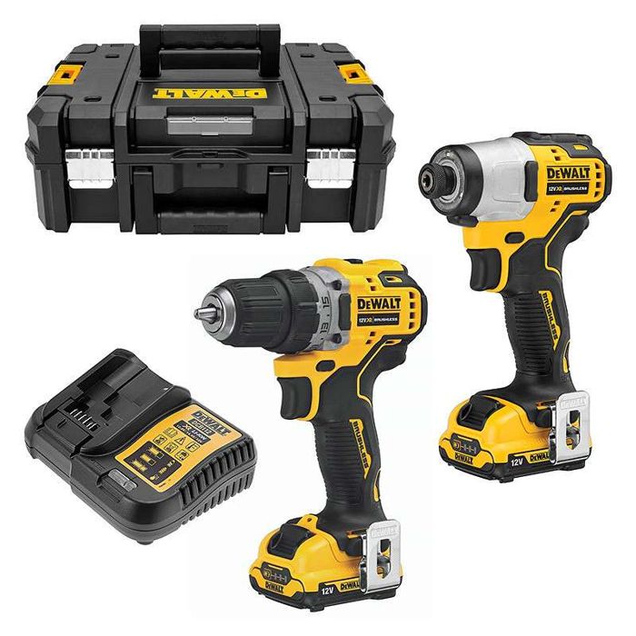 DeWALT Jeu de tournevis sans fil 2x Batteries Chargeur rapide DCK2110L2T QW - vue 2