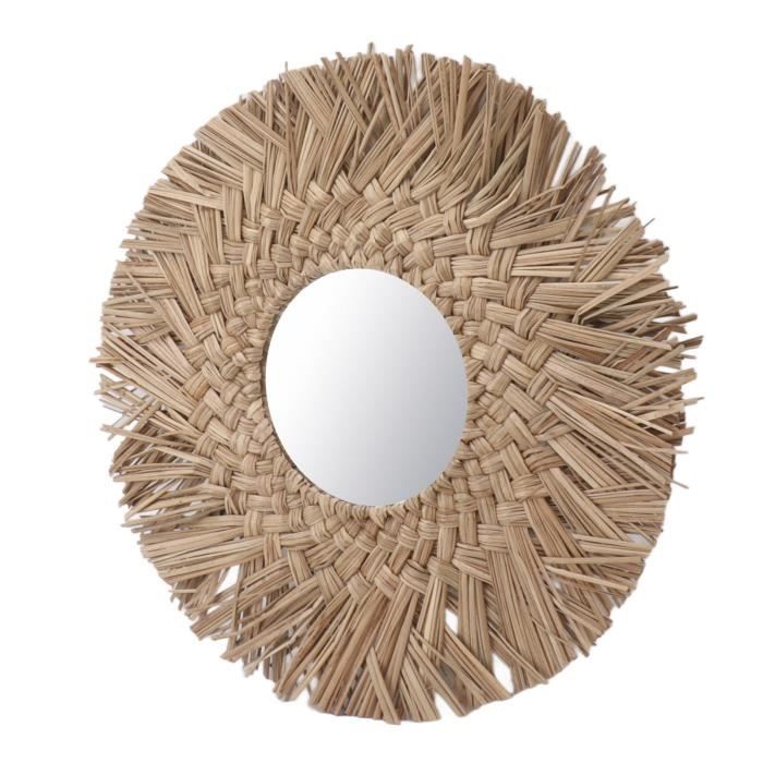 Décoration Murale En Rotin Tissé Main - Ornement Rond Unique Pour Chambre à Coucher Et Intérieur