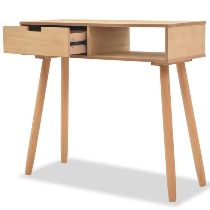 table console - garosa - bois de pin massif - marron - rectangulaire - style campagne