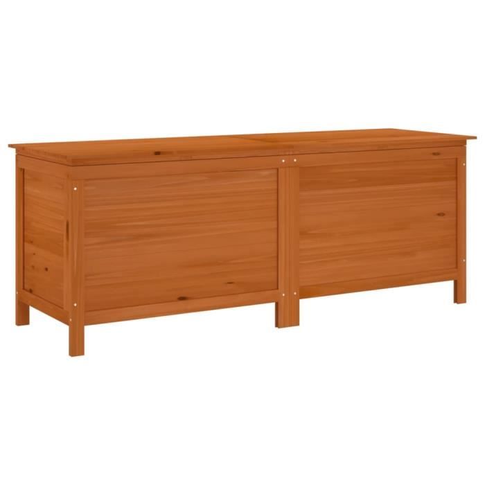 Coffre dextérieur - GAROSA - Boîte de rangement de jardin - Bois massif de sapin - 150 x 50 x 565 cm - Marron