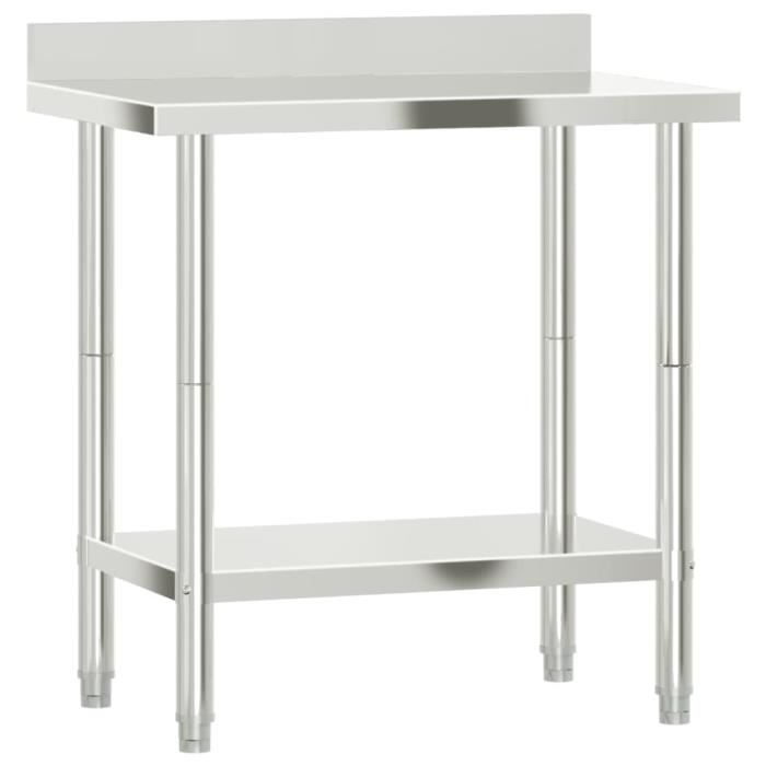 Table De Travail Inox 120x50cm Avec Portes Coulissantes - Pour Cuisine Pro Ou Restaurant