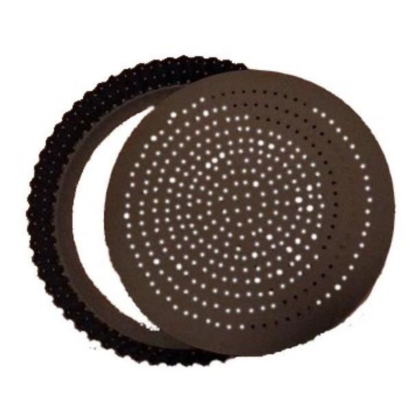 moule a tarte tourtiere perforee cannellee fond amovible revetement anti adherent 22 cm - gobel