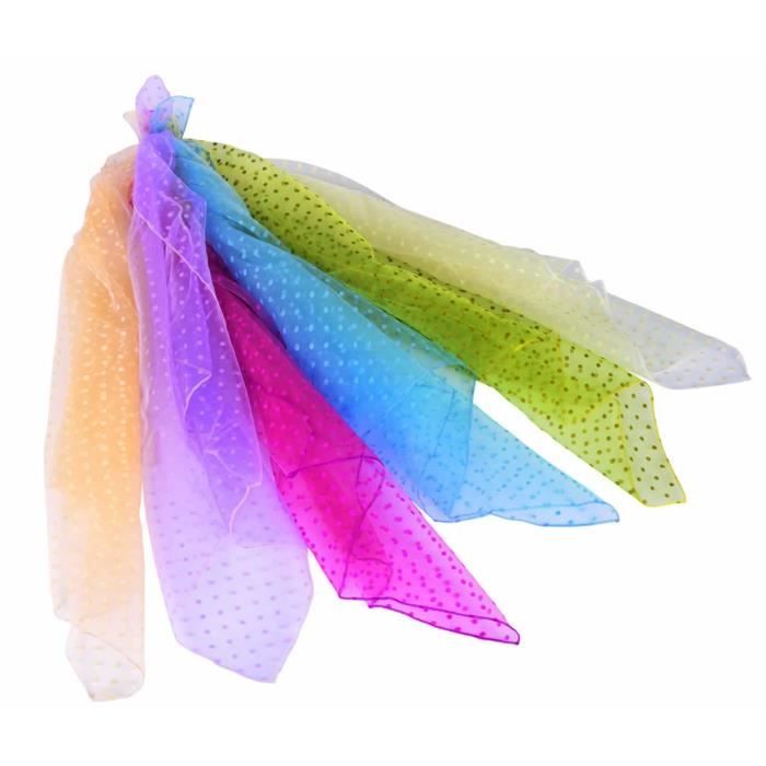 6 Foulards De Jonglage Colorés En Mousseline De Soie - Légers Et Respirants, Parfaits Pour Danse, Spectacle, Enfants Et Créativité