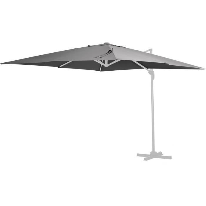 Toile pour parasol jardin déporté "Sun 3" - 3 x 3 m - Gris