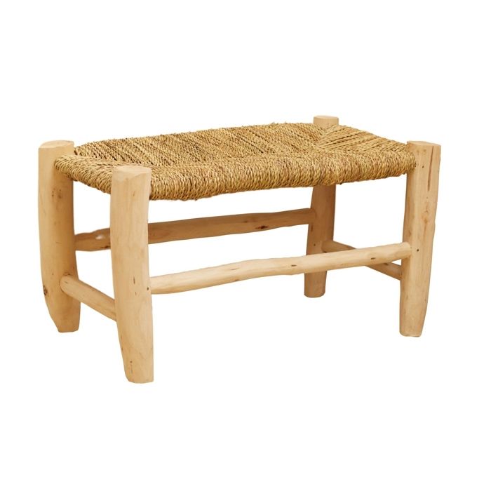 Banc Marocain Doum tressage central Naturel 60 cm