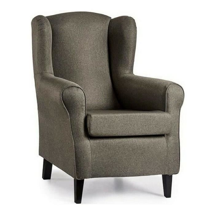 fauteuil sade polyester bois de pin gris clair (65 x 101 x 75 cm) (65 x 101 x 75 cm)