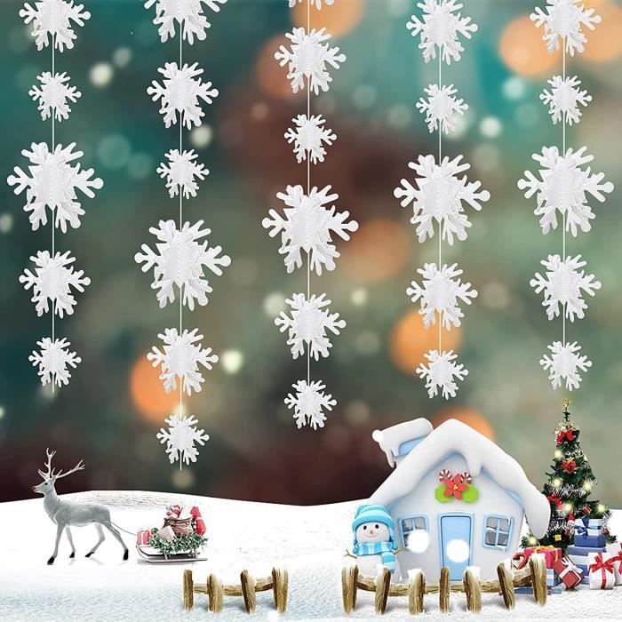 Guirlande Sapin Noël 3D - Lot De 2 X 3 Mètres - Arbres En Papier Rouge Vert Blanc - Décoration Murale, Table, Fenêtre - Réutilisable