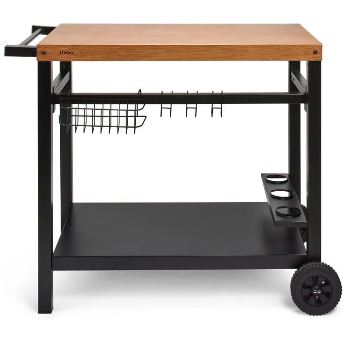 Chariot pour plancha bois GS131 LIVOO - vue 2