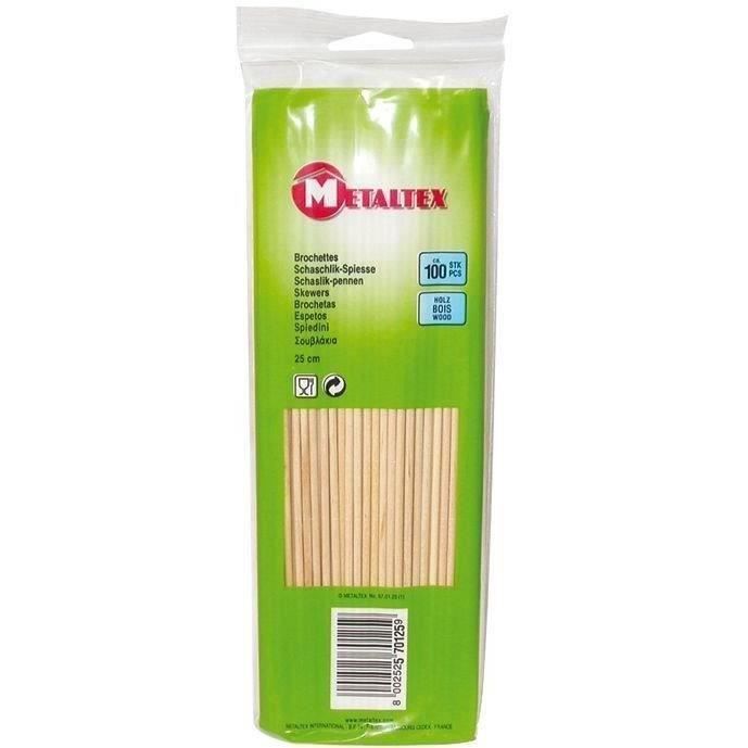 Brochette en bois x100 -L 25 cm