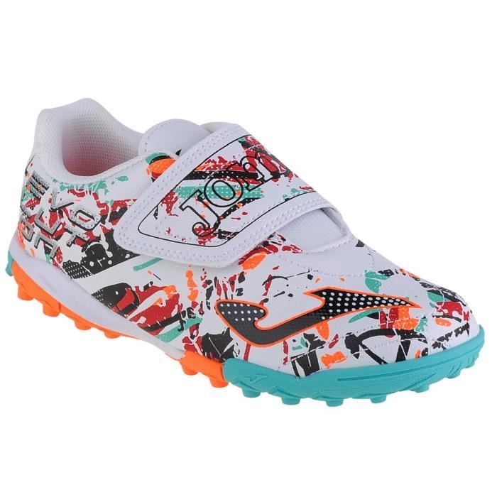 Chaussures De Futsal Joma Evolution JR Pour Enfants – Blanc, Synthétique, Semelle Caoutchouc, Fermeture élastique