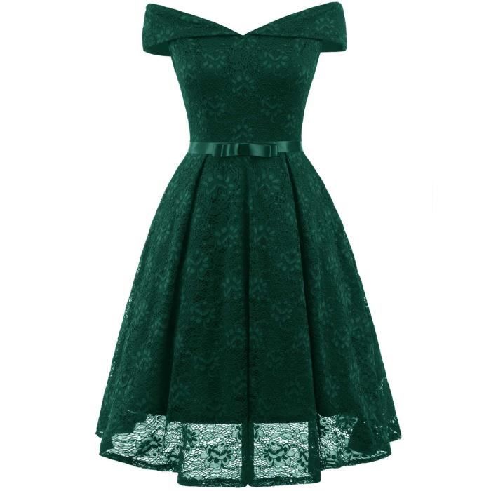robe verte dentelle