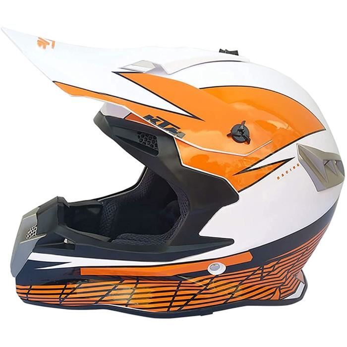 Casque Moto Cross Set, Casque BMX Enfant avec Gants