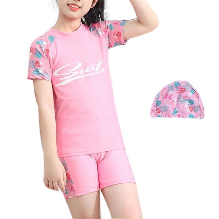 Maillot De Bain 3 Pièces Fille - Ensemble D'été Sans Manches Pour Plage, Piscine, Fête Cosplay - Joli Et Pratique, Tailles Enfant