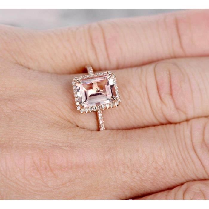 4 Bagues Femme Plaqué Or 14K Avec Zircons Cubiques 5A+ - Hypoallergénique, Taille 54, Cadeau Saint-Valentin Noël