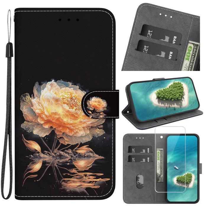 Coque Portefeuille + Verre Trempé Anti-espion Pour Honor 400/400 Lite/200 - Noir, Neuf