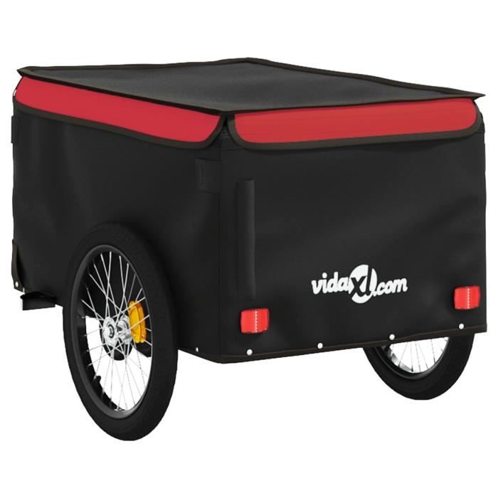 BAU Remorque de vélo noir et rouge 30 kg fer - Pwshymi - JHR19923