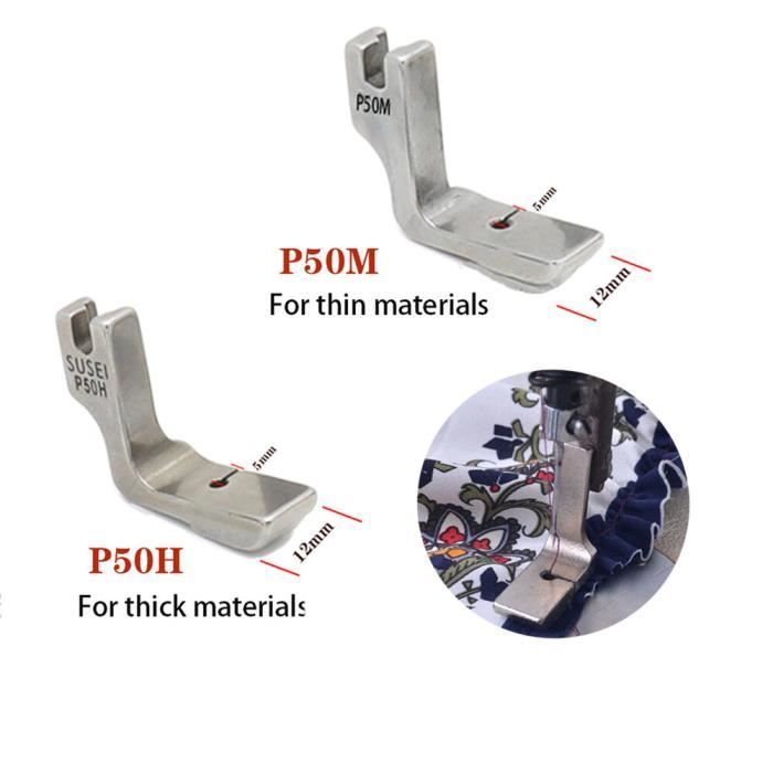 2 Pièces Adaptateur Pied-de-biche Machine à Coudre - Compatible Singer Brother Janome - Type Boucle Basse