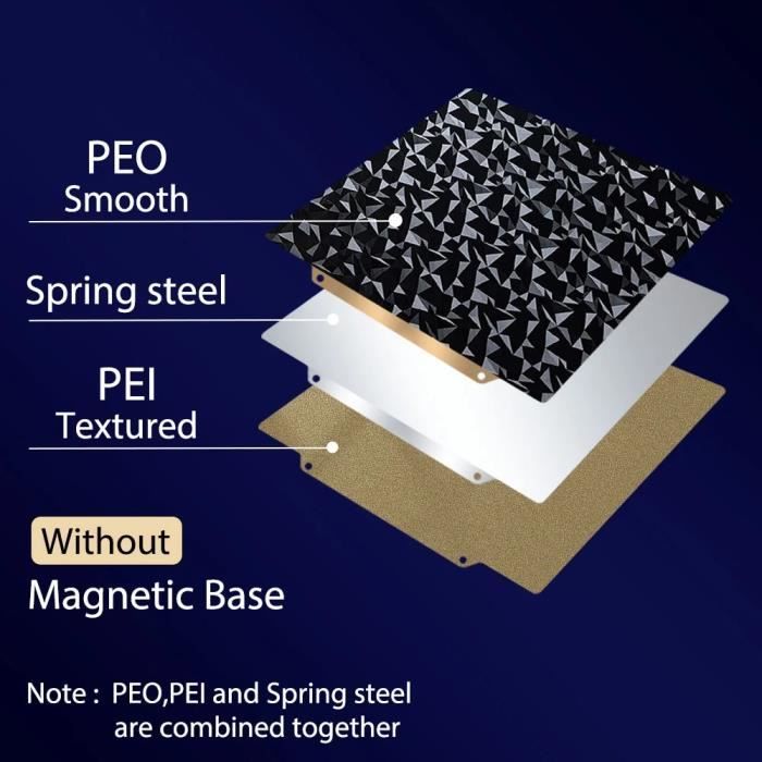 Plaque Construction Magnétique PEI Acier Double Face 410x430mm Pour Imprimante 3D PLA ABS
